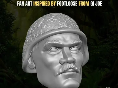 Jungle Specialist head for Action Figures 3D print model