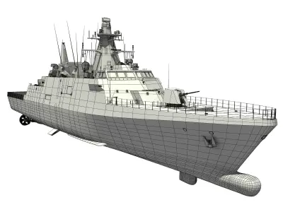 TCG AKHISAR Turkish Hisar-class offshore patrol vessel 3D model