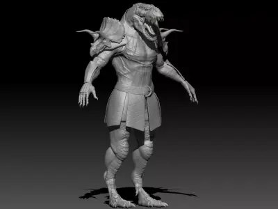 Theropod Rex Man Sculpt Project 3D model