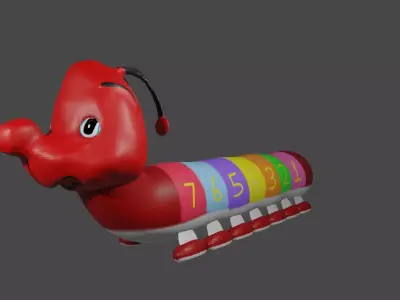 centipede caterpillar with numbers Free 3D model