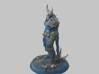 Medieval Armored Skeleton Figure Low-poly 3D model