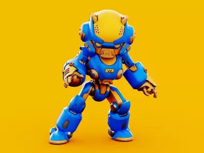 Robo Zero M-5 Rigged 3D model