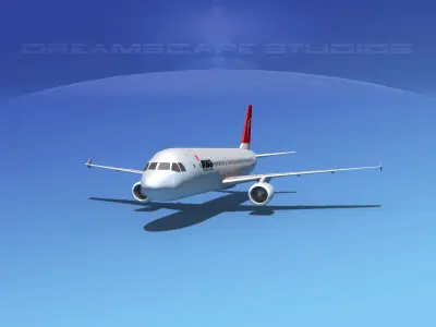 Airbus  A320 LP NWA Low-poly 3D model