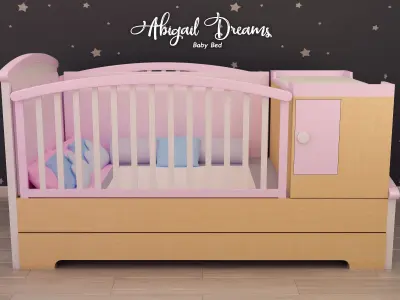 Abigail Baby Bed Free 3D model