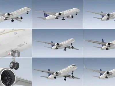 Saudi Arabian Airlines Fleet 3D model