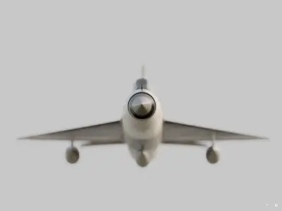 Mig-21 fighter jet flying in sky 3D model