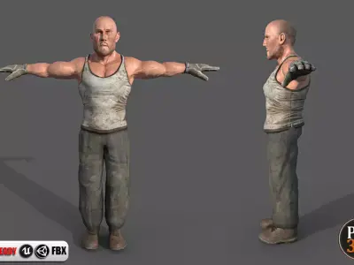 Human Male Character UE4 Unity3D Free low-poly 3D model