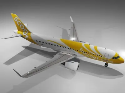 Scoot airbus a320neo 3D model  Low-poly 3D model