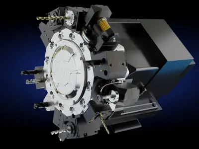 Power Tool Turrets for CNC Lathe 3D model