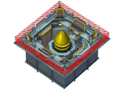 isometrical bomb torpedo launcher upgrade 01 Low-poly 3D model