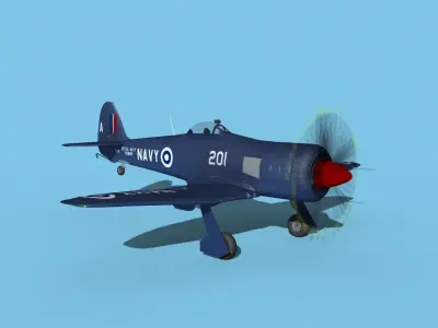 Hawker Sea Fury MKII V06 RN  3D model