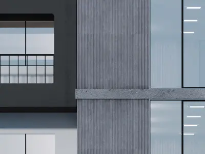 modern apartment building 02 3D model