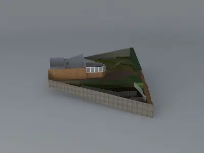 Sloping and terraced garden Free 3D model