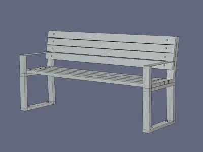 Park bench Free low-poly 3D model 2