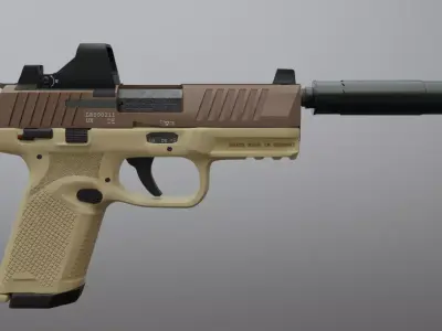 Umarex fn 502 with silencer Low-poly 3D model