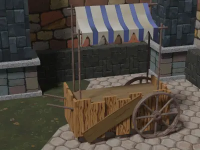 Medieval Stand Market 3D model