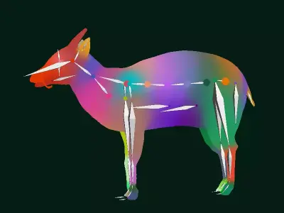 Chinese Muntjac Deer Free low-poly 3D model