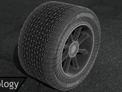 Super Slick Wheel and Tire Game Ready Free low-poly 3D model