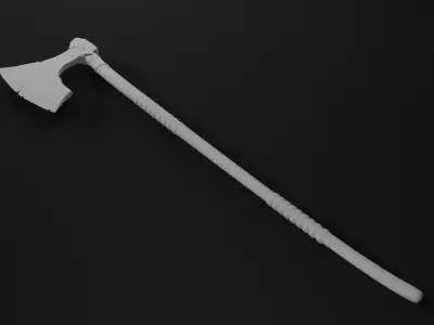 Viking axe 7 Low-poly 3D model
