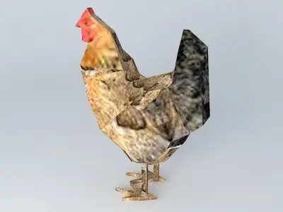 chicken origami rooster Free 3D model