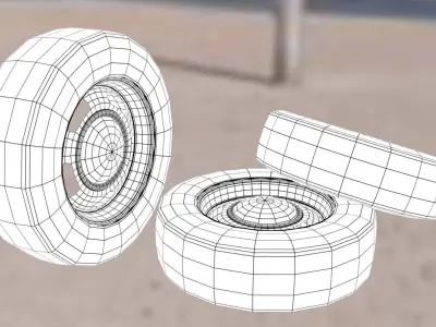 Fiat 500 wheel Low-poly 3D model