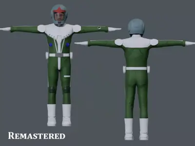 Zeon gundam pilot Low-poly 3D model