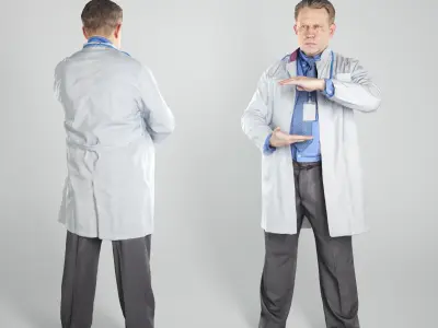 Adult medical doctor male posing for commercial 186 Low-poly 3D model
