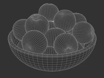  Orange Fruit Bowl Food Model 