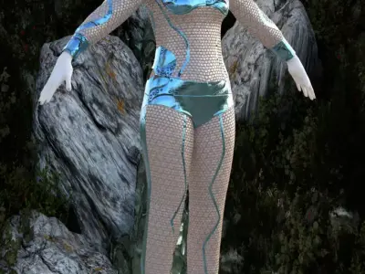 3D Futuristic Tribal Mesh Bodysuit  3D model