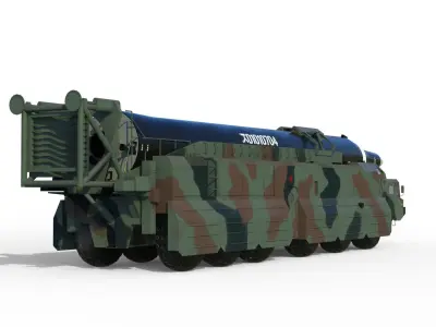 Hwasong 12 missile launcher 3D model