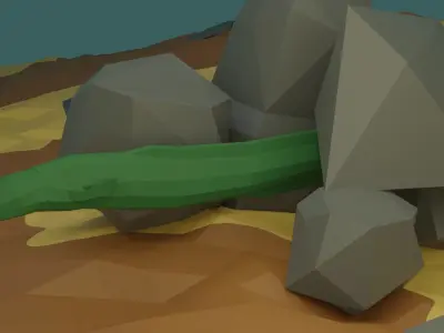 Low Poly Eel cucumber Free low-poly 3D model