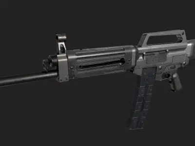 USAS-12 gun Low-poly 3D model