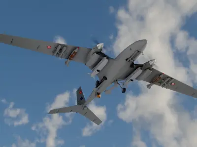 Bayraktar AKINCI System - Fully Rigged Low-poly 3D model