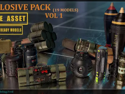 Explosive Pack Vol 1-GameReady Low-poly 3D model