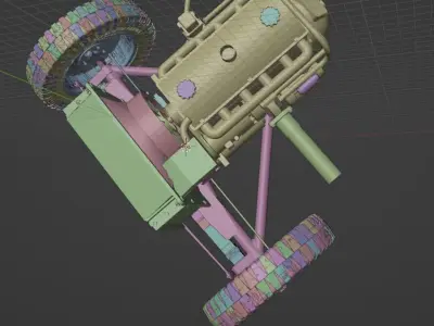 Filter motor and front axle Sdkfz250 3D model