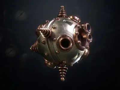 SteamPunk Droids Low-poly 3D model