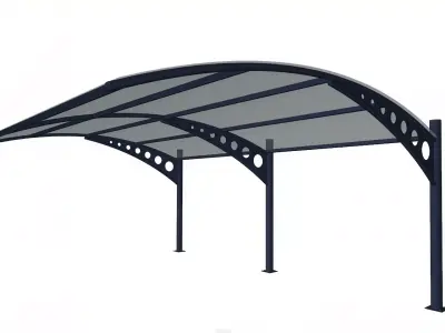 Modern Double Carport Free 3D model