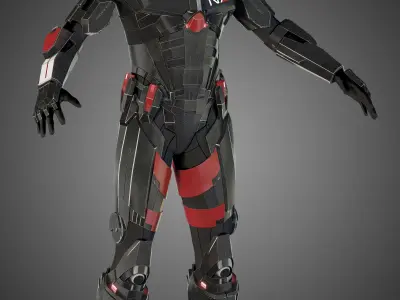 Futuristic soldier Mass Effect 3D model