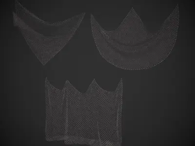 Fishing Net - Intact and Damaged Low-poly 3D model