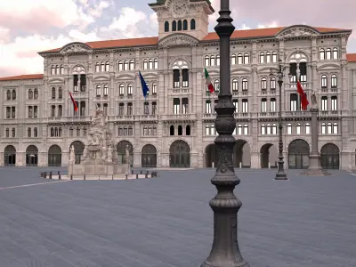 Piazza Unita d Italia Low-poly 3D model