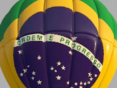 BrasilFlag-Parachute brazil flag hot air balloon 3D model