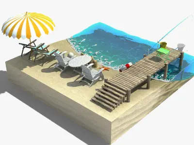 Beach Fragment 3D model