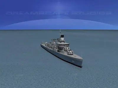Sumner Class Destroyer DD695 USS Cooper 3D model