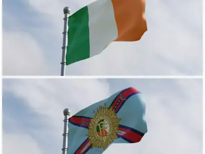 Animated Ireland Flags 3D model
