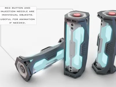 SciFi Rapid Medication Dispenser Low-poly 3D model