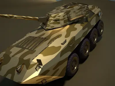 Golden AMV Armored Mortar Vehicle Desert Version Low-poly 3D model