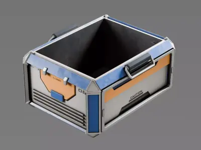Sci-Fi Space Cargo Crate Low-poly 3D model