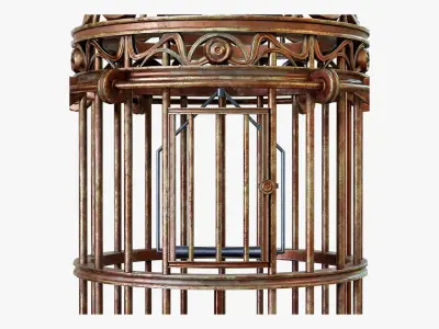 Birdcage Vintage Low-poly 3D model