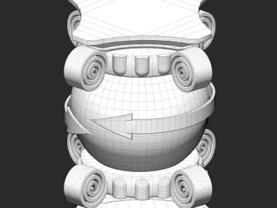 Baroque Style Column 3D model