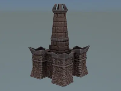 Castle tower Low-poly 3D model